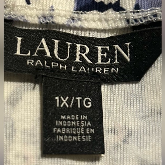 Ralph Lauren LRL Black Label Short Sleeve Cotton Floral Top Blouse Size 1X - Picture 9 of 10